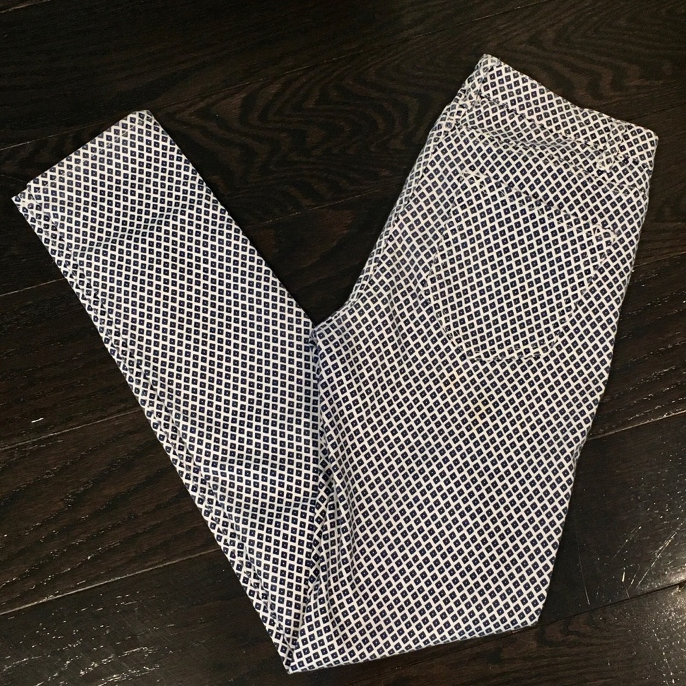 Zara White & Blue Pattern Skinny Jeans - Picture 5 of 14